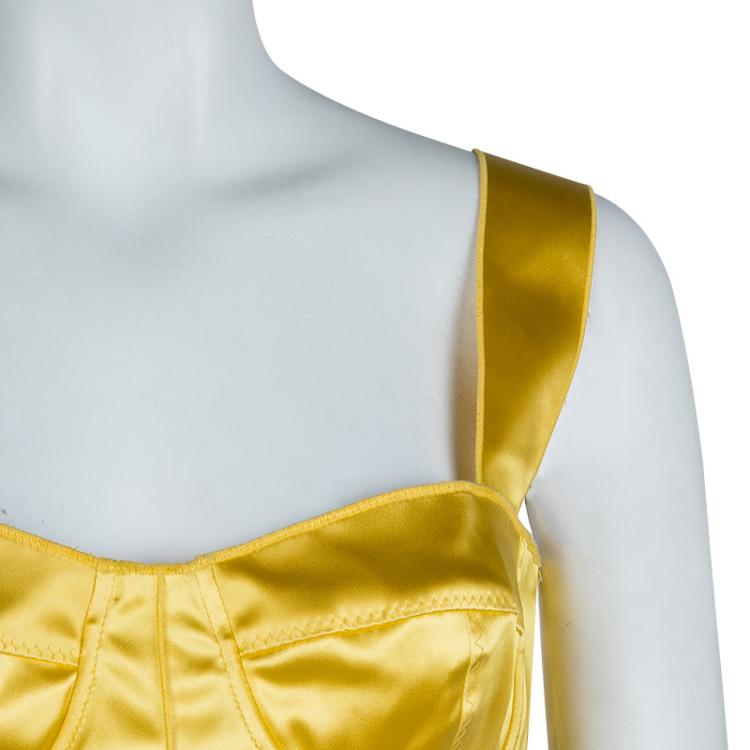 Pre Owned Dolce And Gabbana Yellow Corset M