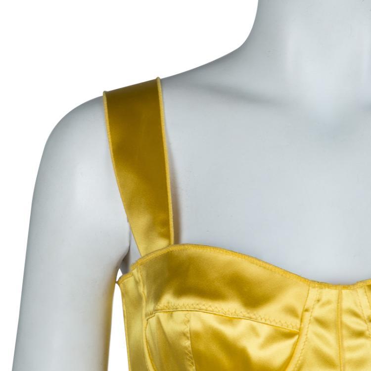 Pre Owned Dolce And Gabbana Yellow Corset M