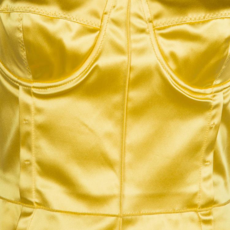 Pre Owned Dolce And Gabbana Yellow Corset M