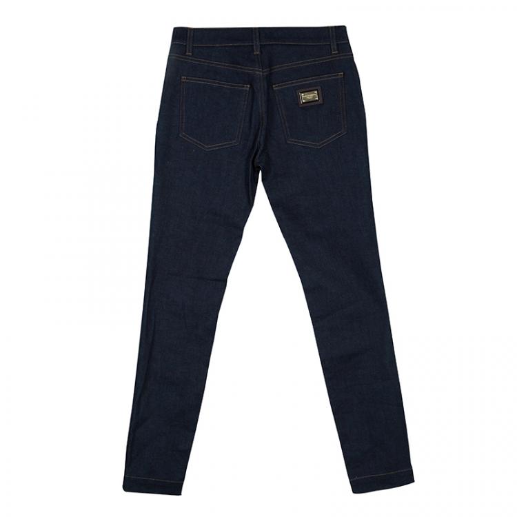 Pre Owned Dolce and Gabbana Blue Denim Kate Jeans XS