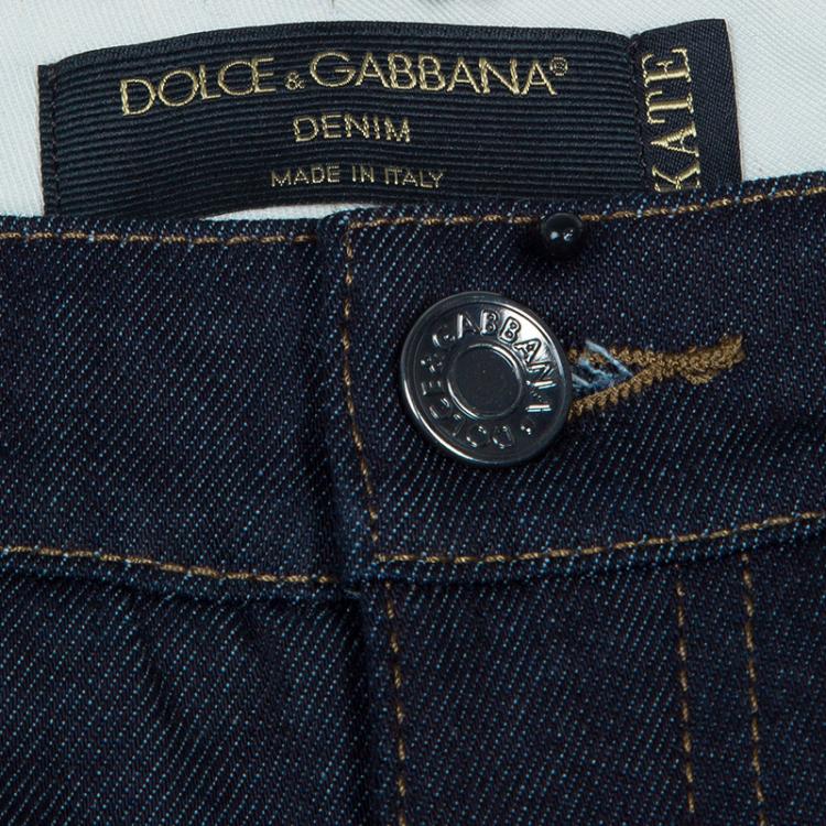 Pre Owned Dolce and Gabbana Blue Denim Kate Jeans XS