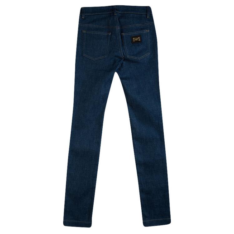 Pre Owned Dolce and Gabbana Indigo Denim Tapered Cute Jeans S