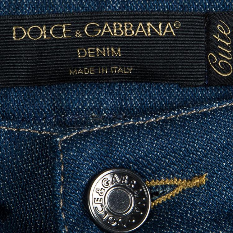 Pre Owned Dolce and Gabbana Indigo Denim Tapered Cute Jeans S