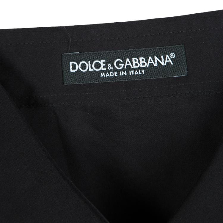Pre Owned Dolce and Gabbana Black Silk Long Sleeve Button Front Shirt XL