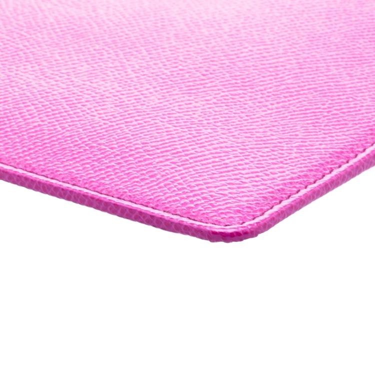 Pre Owned Dolce and Gabbana Pink Leather Zip Clutch