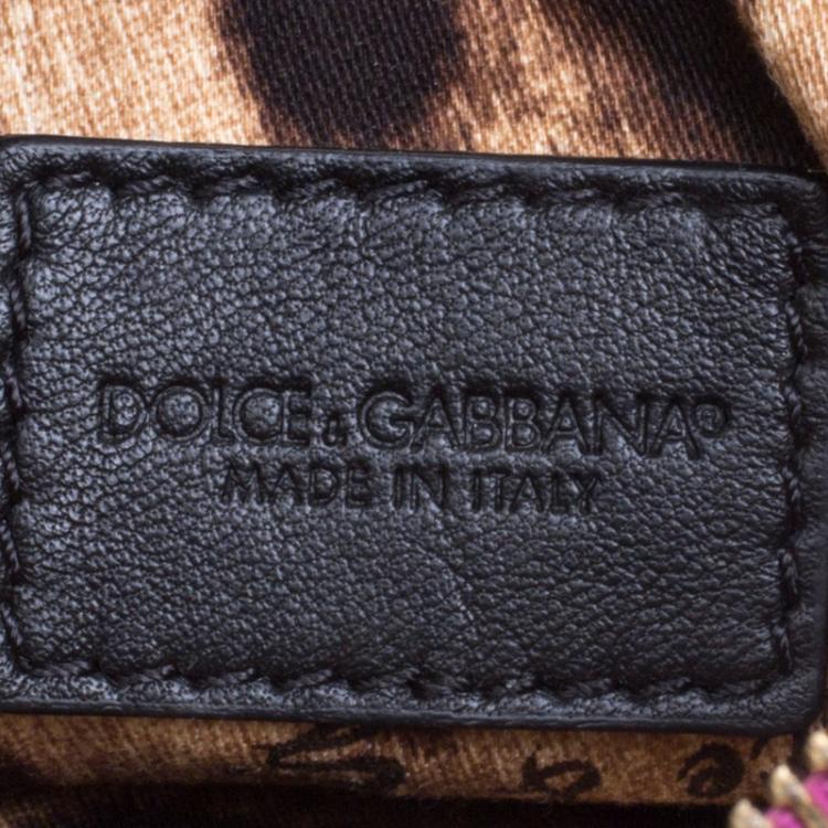 Pre Owned Dolce and Gabbana Pink Leather Chain Clutch