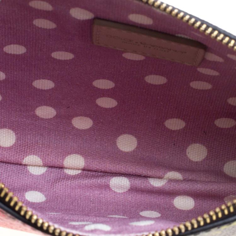 Pre Owned Dolce and Gabbana Black Rose Print Leather Chain Clutch 