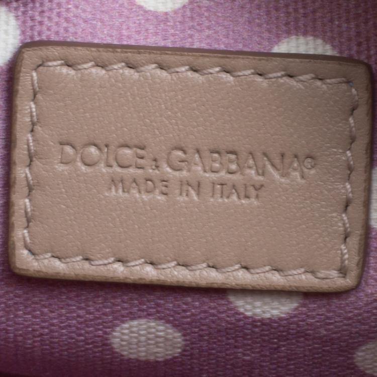 Pre Owned Dolce and Gabbana Black Rose Print Leather Chain Clutch 