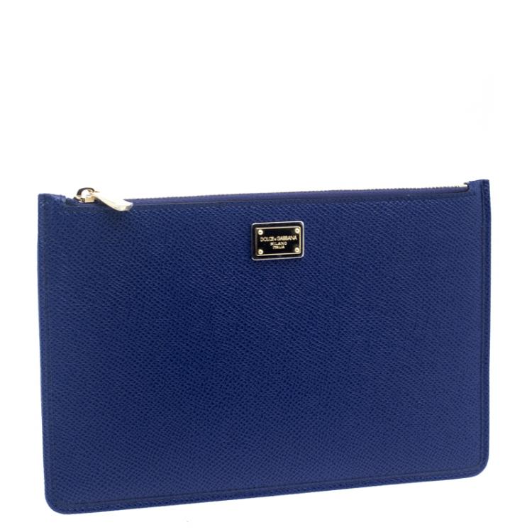 Pre Owned Dolce and Gabbana Indigo Leather Clutch