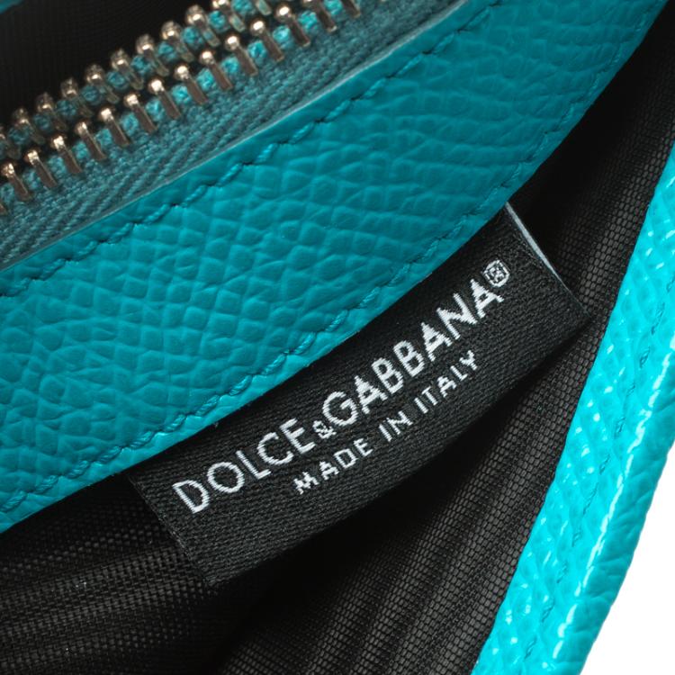 مملوكة مسبقًا Dolce and Gabbana Sky Blue Leather Long Zip Card Holder