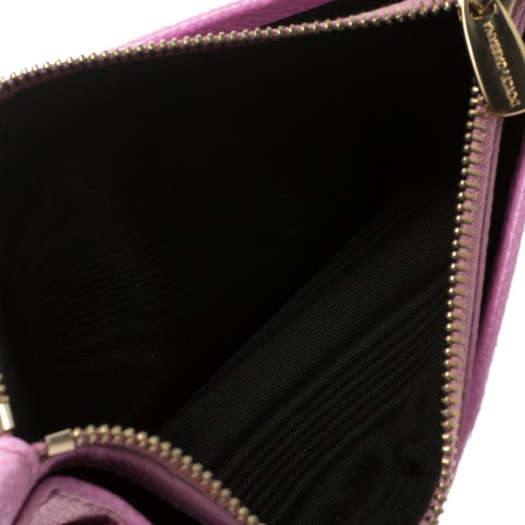 Pre Owned Dolce and Gabbana Lilac Leather Long Zip Card Holder