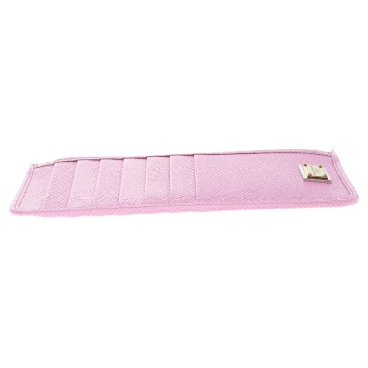 Pre Owned Dolce and Gabbana Lilac Leather Long Zip Card Holder