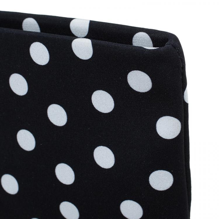 Pre Owned Dolce and Gabbana Black Lace Polka Dot Cleo Clutch