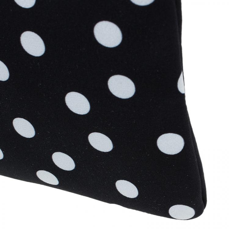 Pre Owned Dolce and Gabbana Black Lace Polka Dot Cleo Clutch
