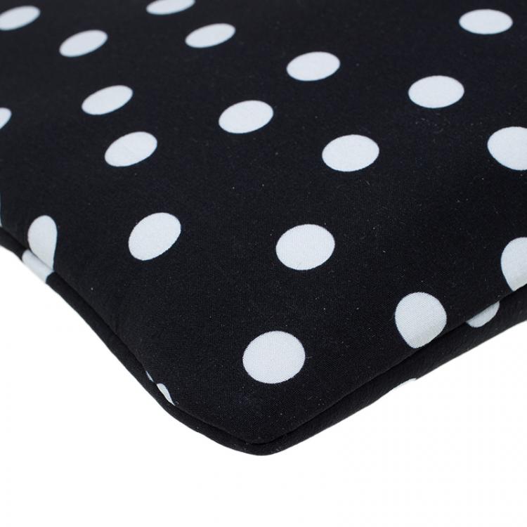 Pre Owned Dolce and Gabbana Black Lace Polka Dot Cleo Clutch