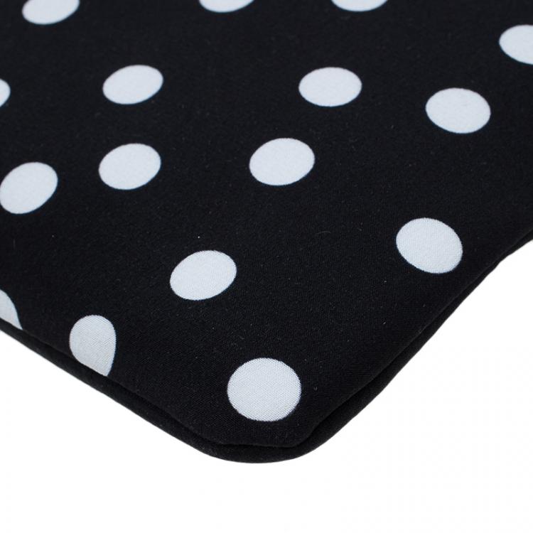 Pre Owned Dolce and Gabbana Black Lace Polka Dot Cleo Clutch