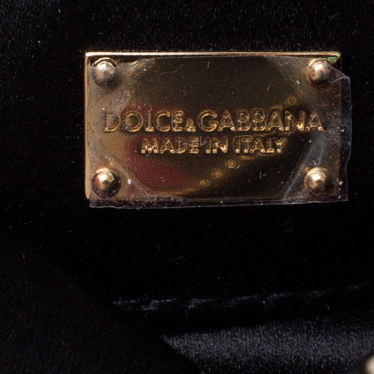 Pre Owned Dolce and Gabbana Black/Red Fabric Dotted Cleo Clutch