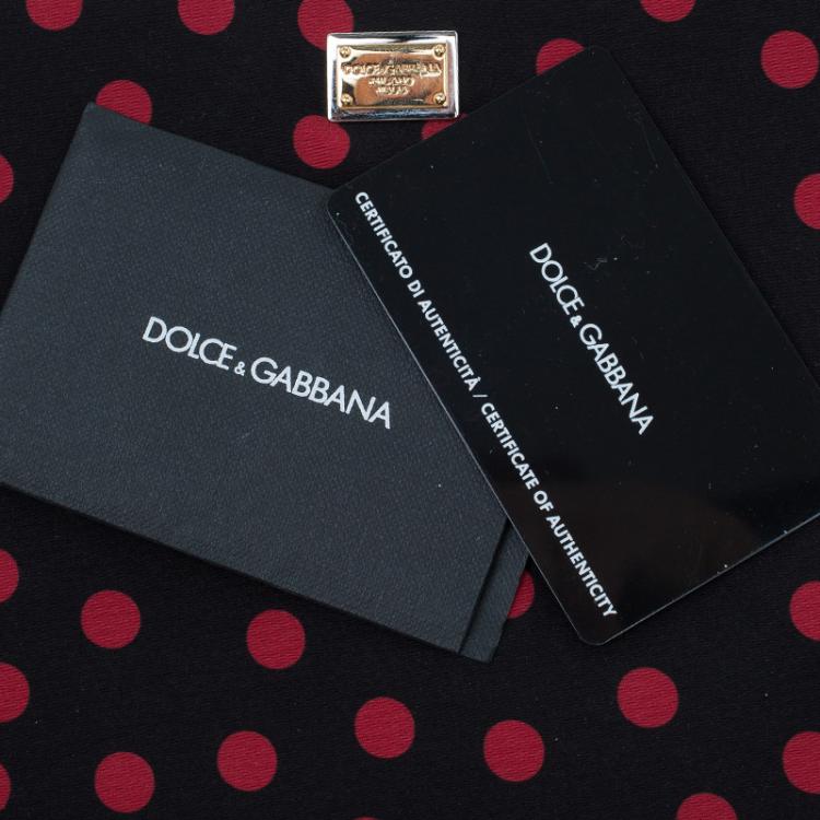Pre Owned Dolce and Gabbana Black/Red Fabric Dotted Cleo Clutch