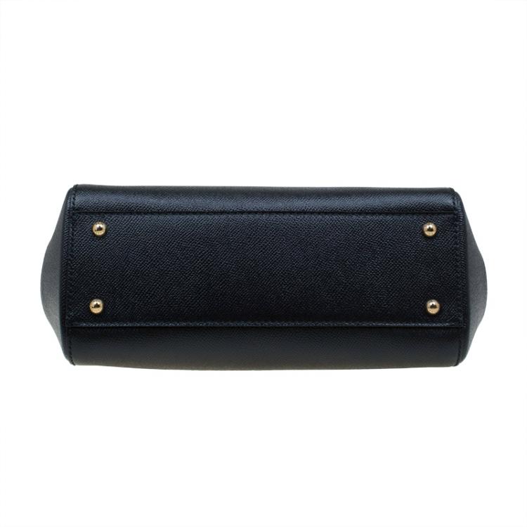 مملوكة مسبقًا Dolce and Gabbana Black Leather Medium Miss Sicily Top Handle Bag