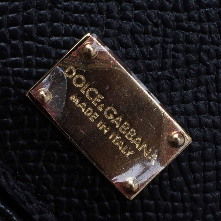 مملوكة مسبقًا Dolce and Gabbana Black Leather Medium Miss Sicily Top Handle Bag