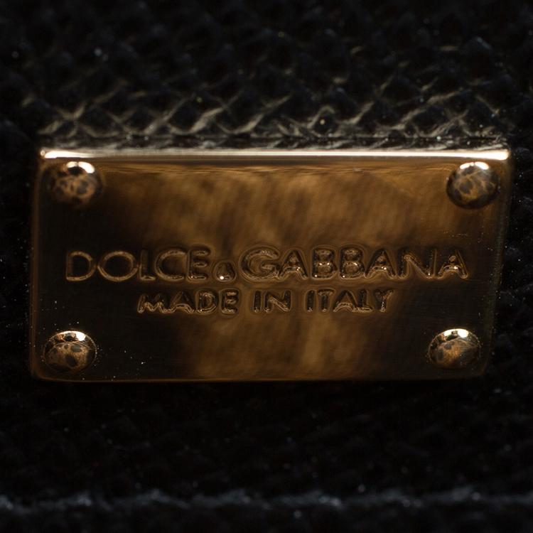 Pre Owned Dolce and Gabbana Black Leather Mini Dauphine Crossbody Bag