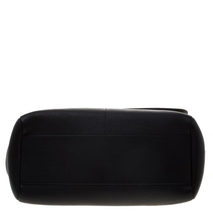 Pre Owned Dolce and Gabbana Black Leather Medium Miss Sicily Tote