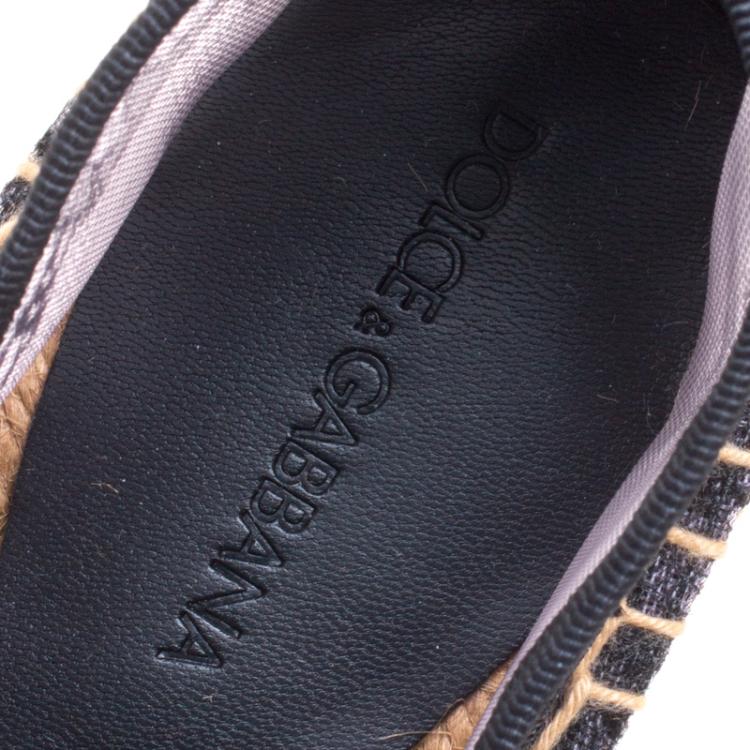 مملوكة مسبقًا Dolce and Gabbana Two Tone Lace Espadrilles Size 37