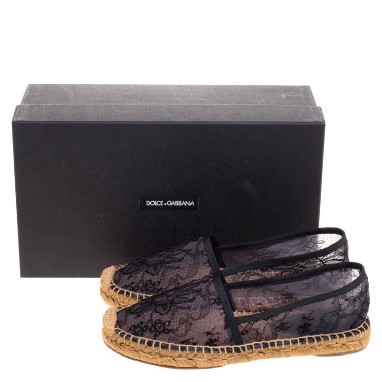 مملوكة مسبقًا Dolce and Gabbana Two Tone Lace Espadrilles Size 37