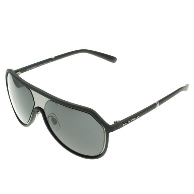 Pre Owned Dolce and Gabbana Black DG 6084 Aviator Sunglasses