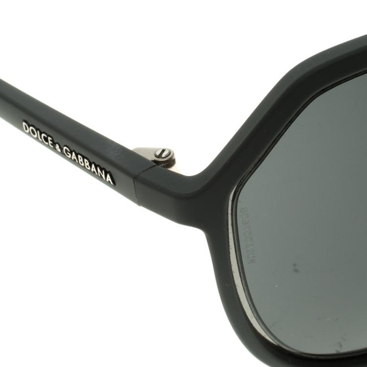 Pre Owned Dolce and Gabbana Black DG 6084 Aviator Sunglasses