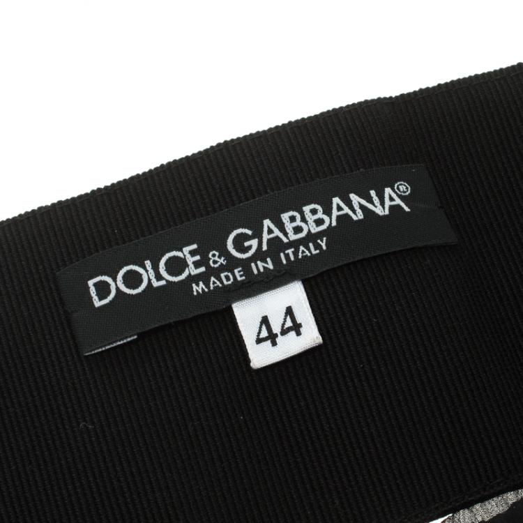 Pre Owned Dolce and Gabbana Black Elastic Fabric Embellished Waist Belt 110 CM