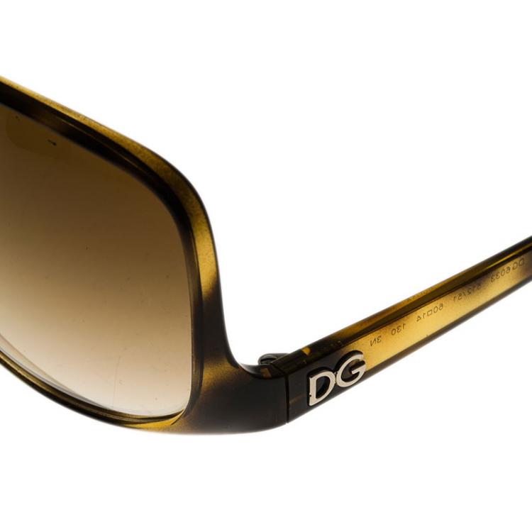 Pre Owned Dolce and Gabbana Brown 6033 Square Sunglasses