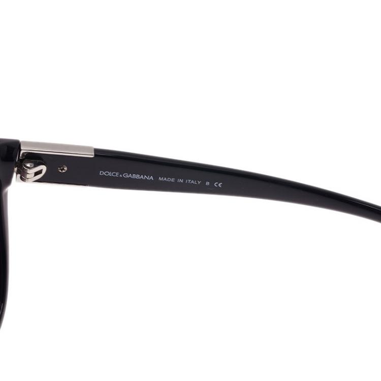 Pre Owned Dolce and Gabbana Black DG4195  Oversized Cat Eye Sunglasses 