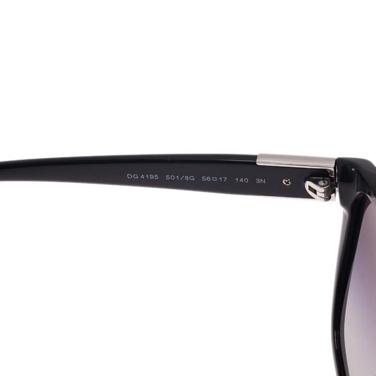 Pre Owned Dolce and Gabbana Black DG4195  Oversized Cat Eye Sunglasses 