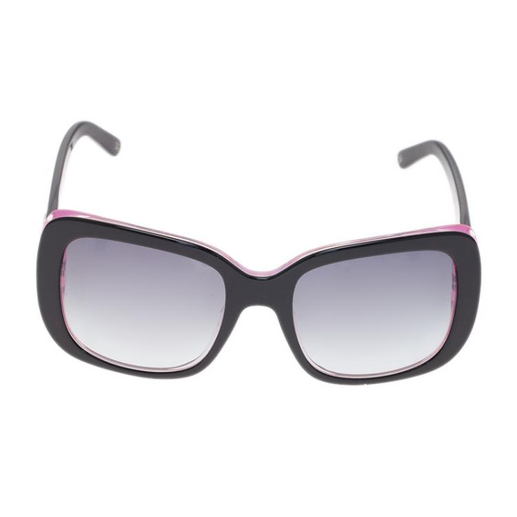 Pre Owned Dolce and Gabbana Purple and Black Square Sunglasses 