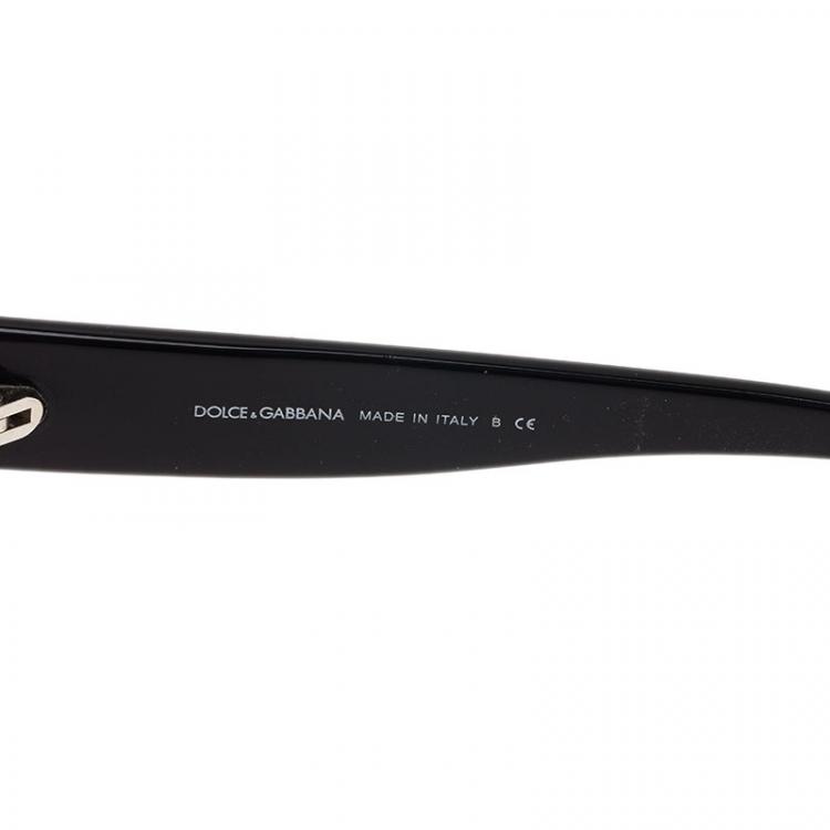 Pre Owned Dolce and Gabbana Purple and Black Square Sunglasses 