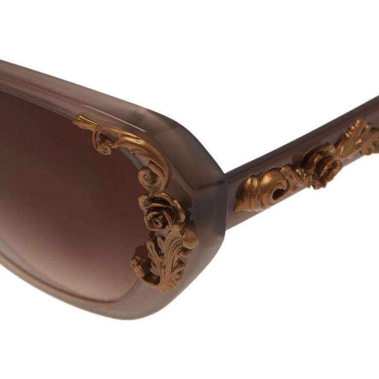 Pre Owned Dolce and Gabbana Beige Sicilian Baroque Sunglasses
