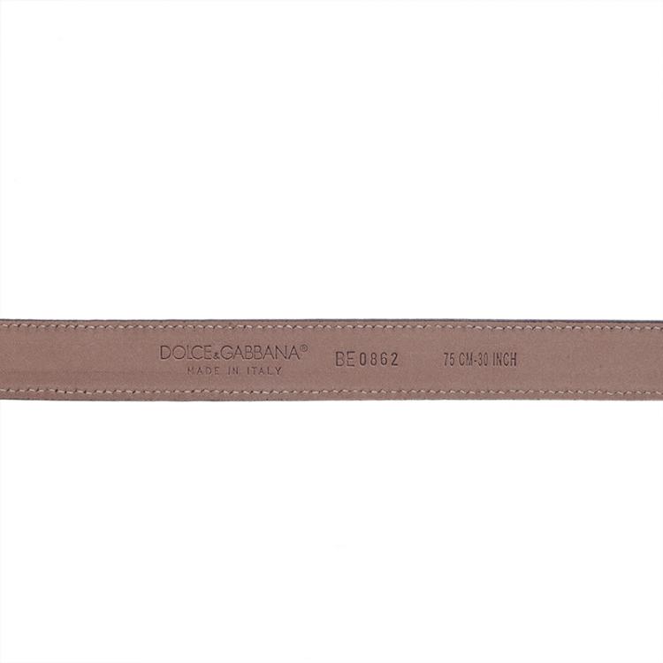 Pre Owned Dolce and Gabbana Leopard Print Dauphine Leather Belt 75CM