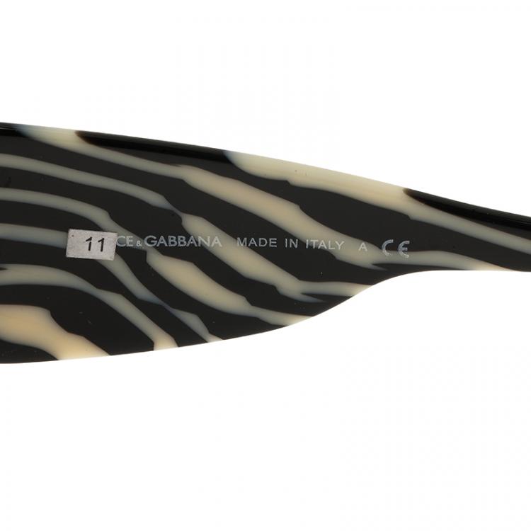 Pre Owned Dolce and Gabbana Zebra Rectangle Sunglasses 