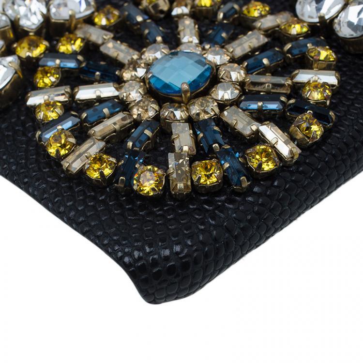 Pre Owned Dolce and Gabbana Black Jeweled iPhone Cover