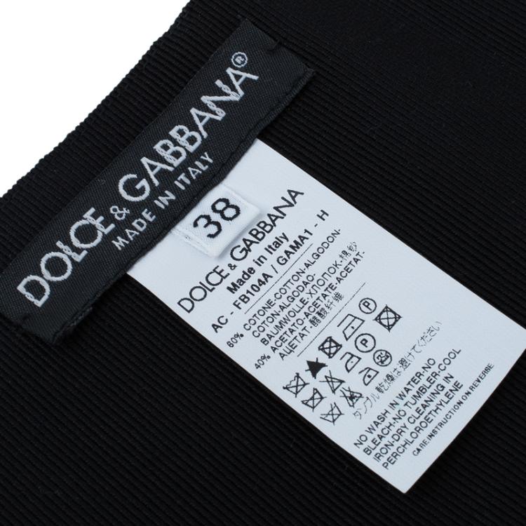 Pre Owned Dolce and Gabbana Black Grosgrain Bow Waist Belt Size 38