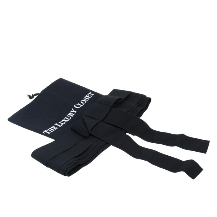 Pre Owned Dolce and Gabbana Black Grosgrain Bow Waist Belt Size 38