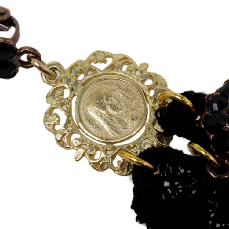 Pre Owned Dolce and Gabbana Coin and Lace Earrings