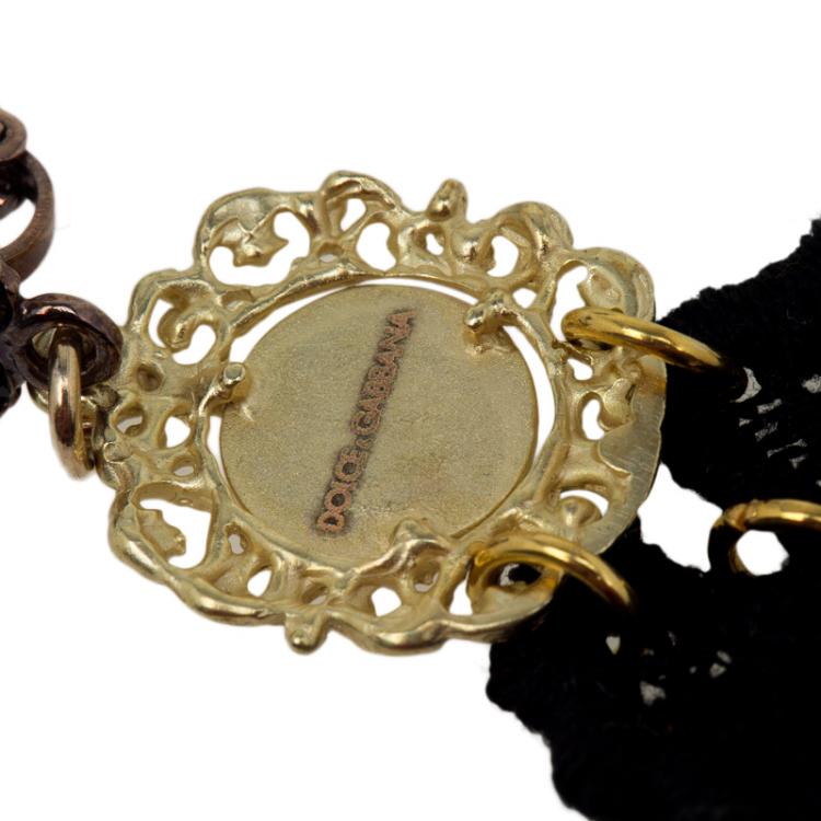 Pre Owned Dolce and Gabbana Coin and Lace Earrings