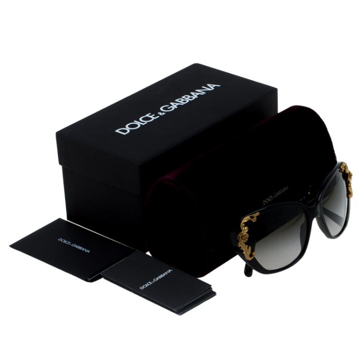 Pre Owned Dolce and Gabbana Black Sicilian Baroque Sunglasses 