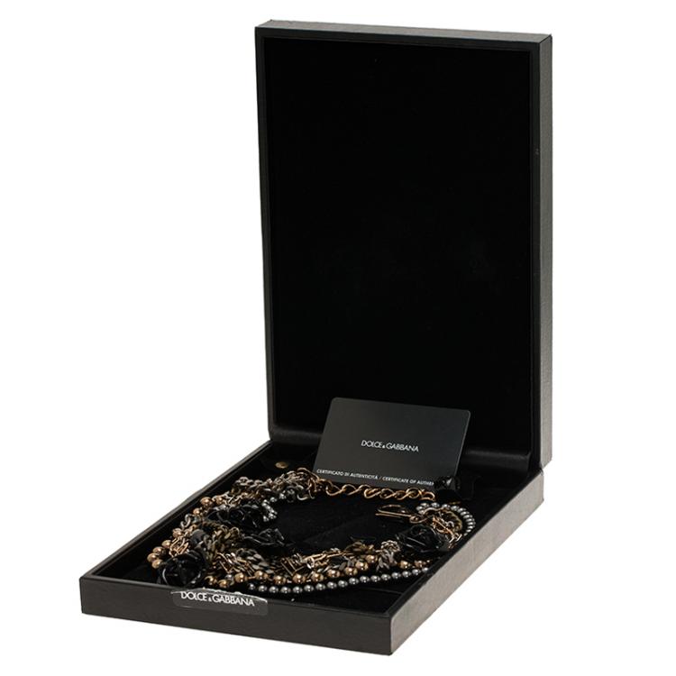 Pre Owned Dolce and Gabbana Flowers Beads and Chains Necklace