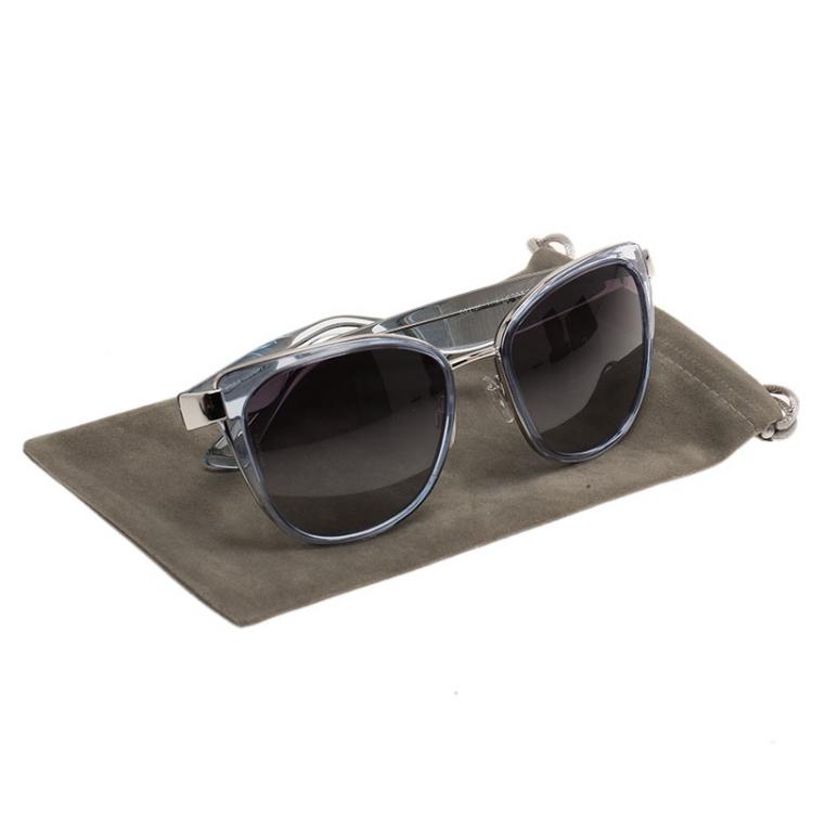 Pre Owned Dolce and Gabbana Light Blue Transparent DG2107 Cat Eye Sunglasses