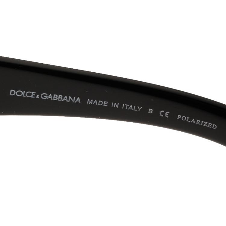 مملوكة مسبقًا Dolce and Gabbana Mosaico Special Edition Black DG 4215 Cat Eye Polarized Sunglasses