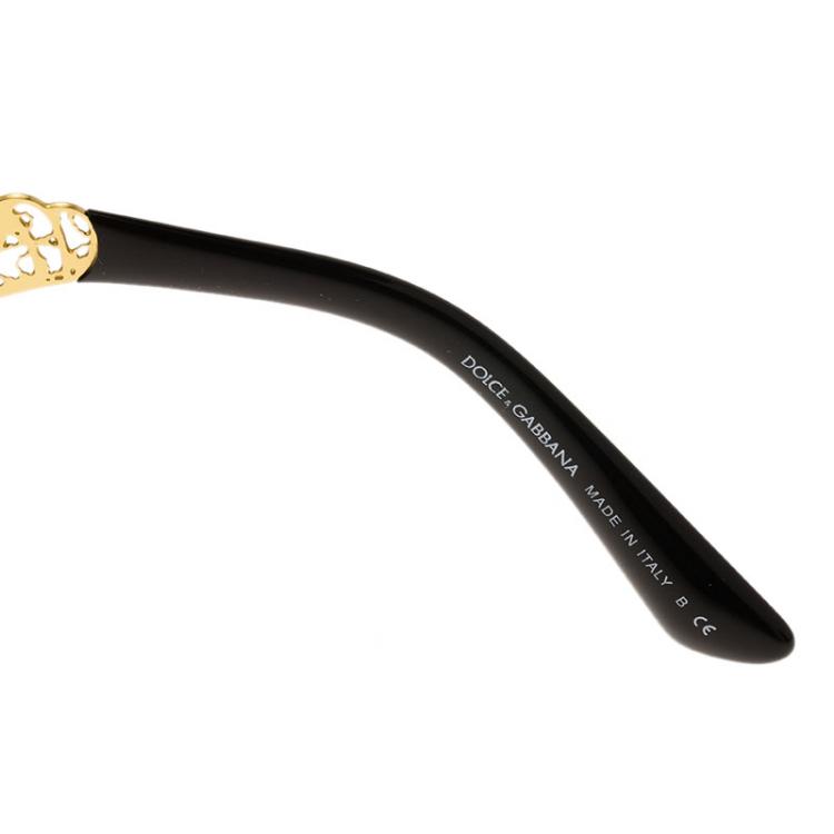 Pre Owned Dolce and Gabbana Black DG4212 Filigree Cat Eye Sunglasses