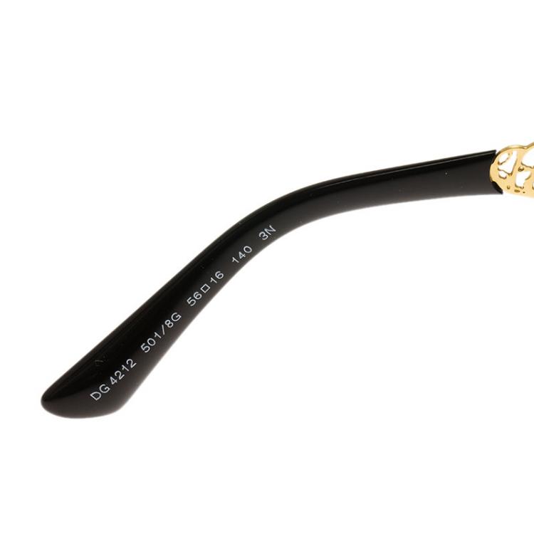 Pre Owned Dolce and Gabbana Black DG4212 Filigree Cat Eye Sunglasses